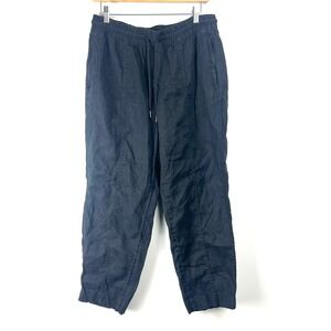 Athleta Retreat High Rise Linen Drawstring Waist Pants Womens M Resortwear Boho